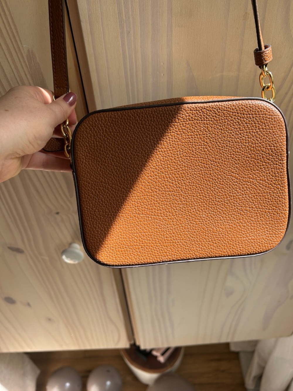 Lauren Ralph Lauren Brown Embossed RL Crossbody Bag - Picture 6 of 6